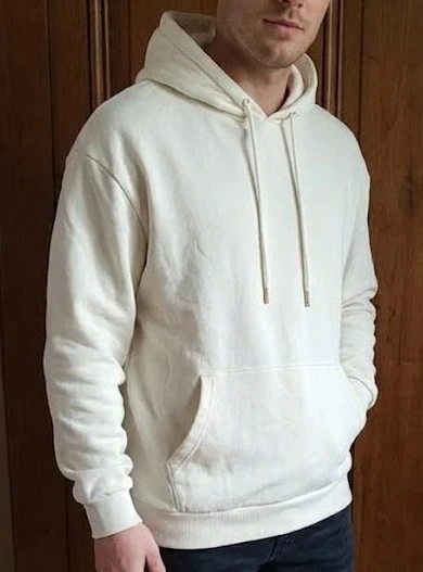 Sweat blanc a capuche mixte